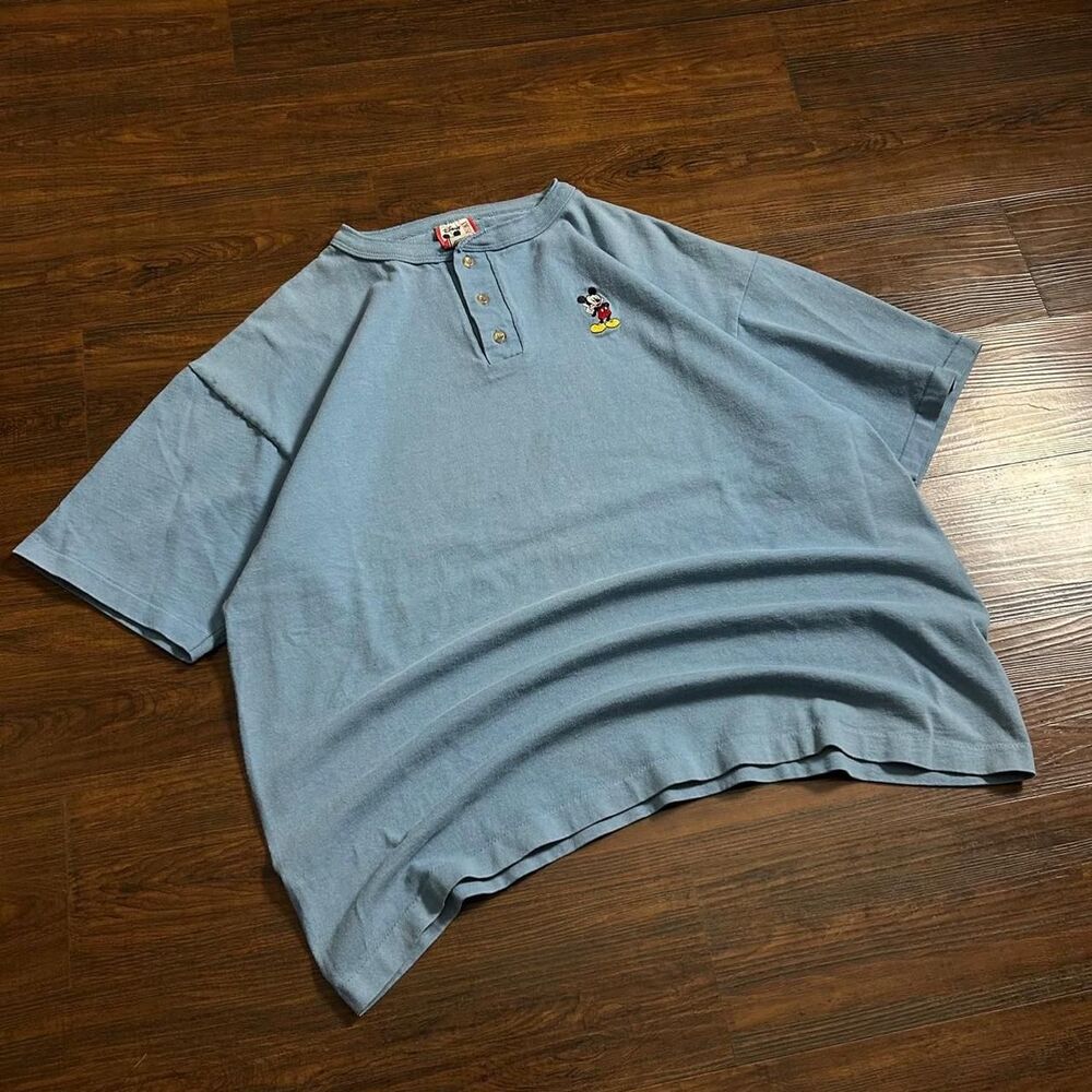 Disney Men's Blue and Grey Shirt